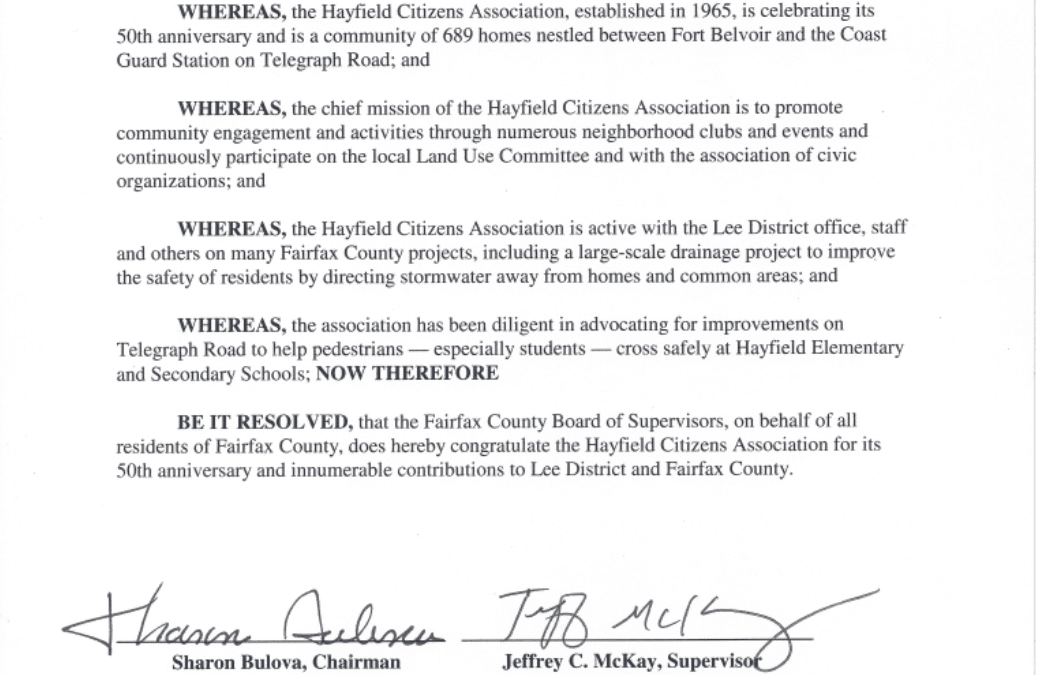 Resolution Presented to the HCA