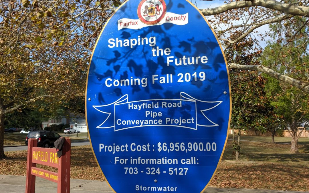 Hayfield Road Pipe Project: 10/29/19