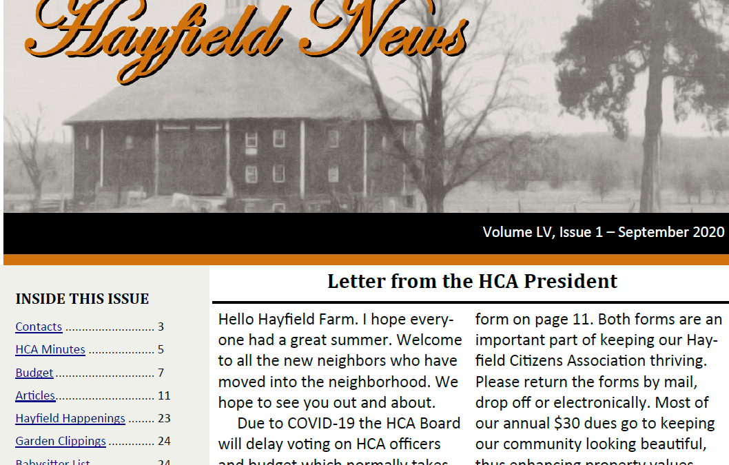 September Hayfield News 2020