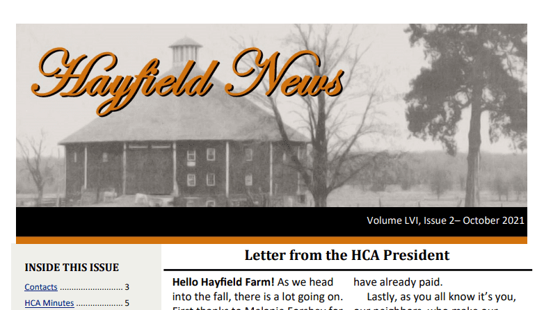 October Hayfield News 2021