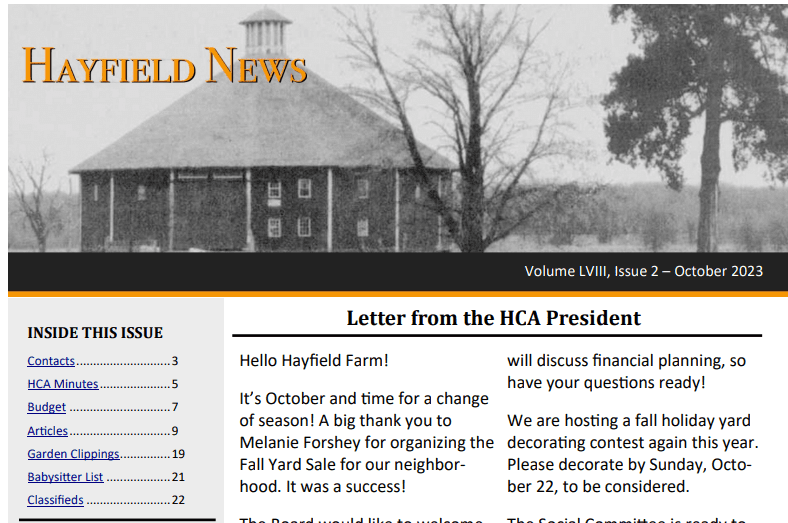 October Newsletter 2023